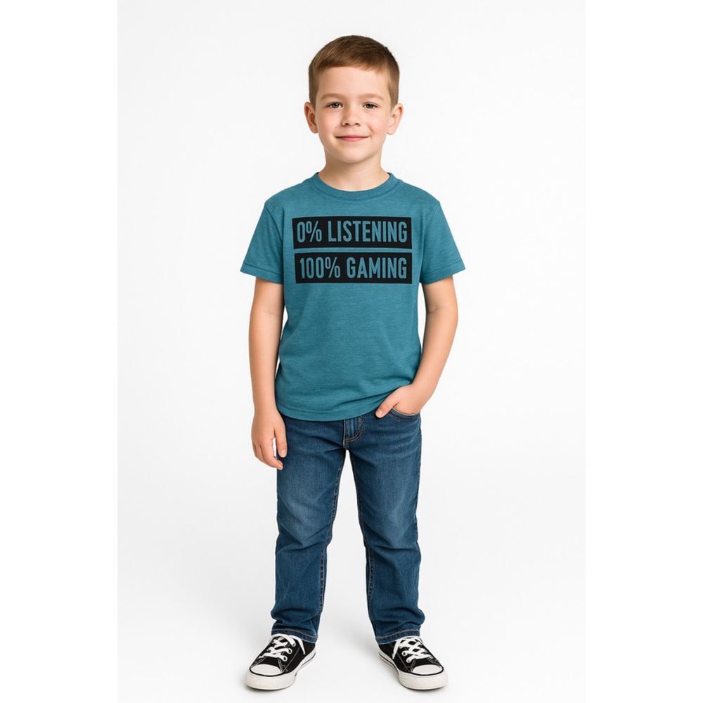 The Childrens Place Boys Graphic Tee S 8/9 Blue Gaming Shirt Gamer